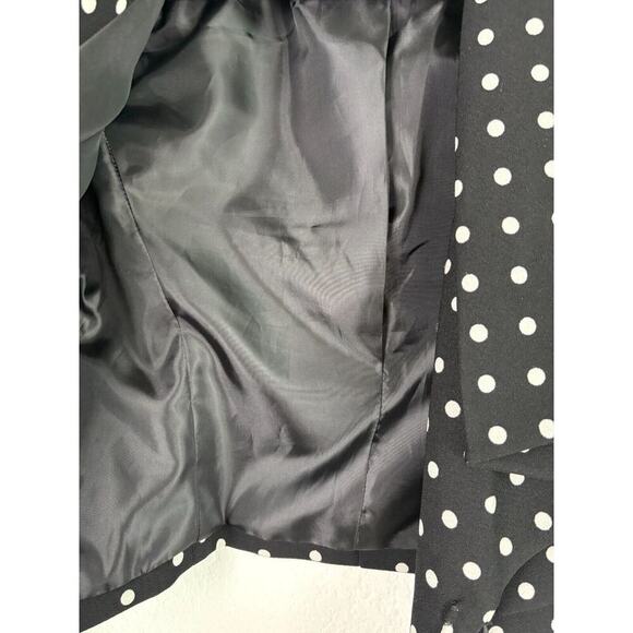 Forever 21 Cropped Blazer Womens Size S BlackWhite Polka Dot Gorpcore Officewear - Picture 7 of 11